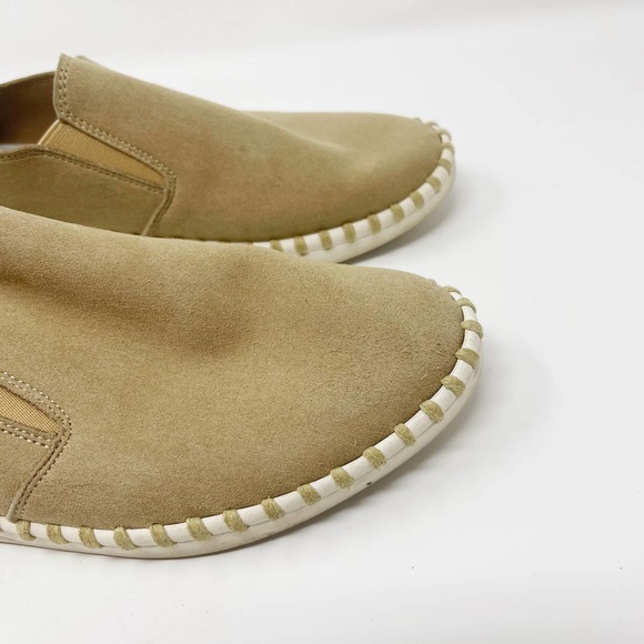 Dav Womens Size 6 Cream White Suede Slip On Sneakers Comfort Round Toe Leather - Picture 6 of 10